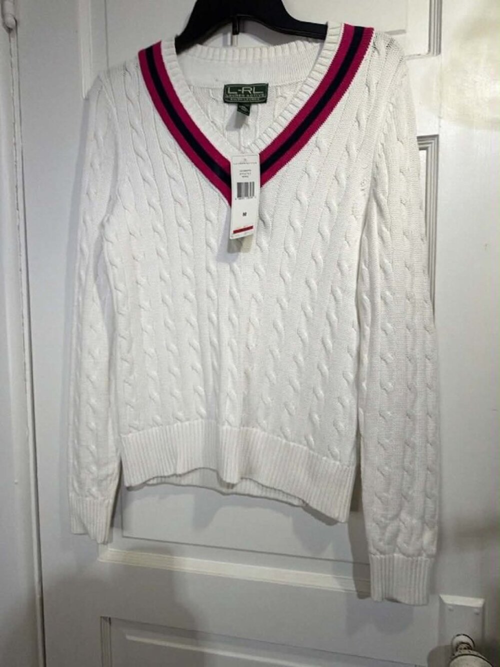 Lauren ralph lauren active M white v neck sweater